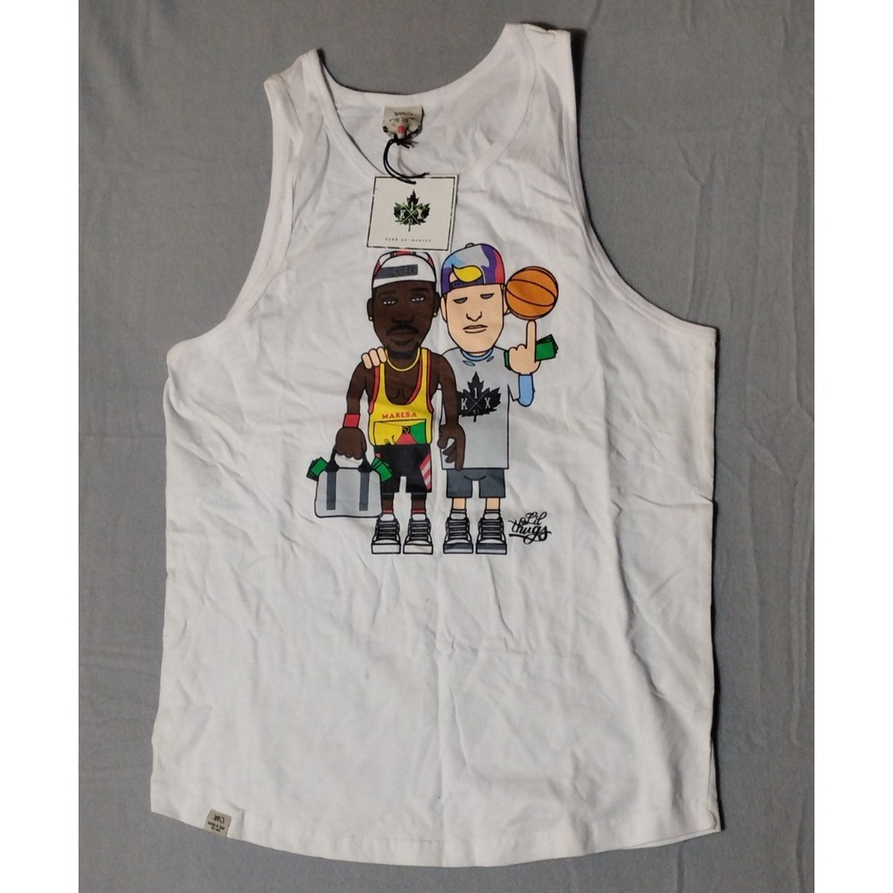 New Kix Nation of Hoop LT LA Sizzlers Men L White Graphic Tank 1200-0727/1900